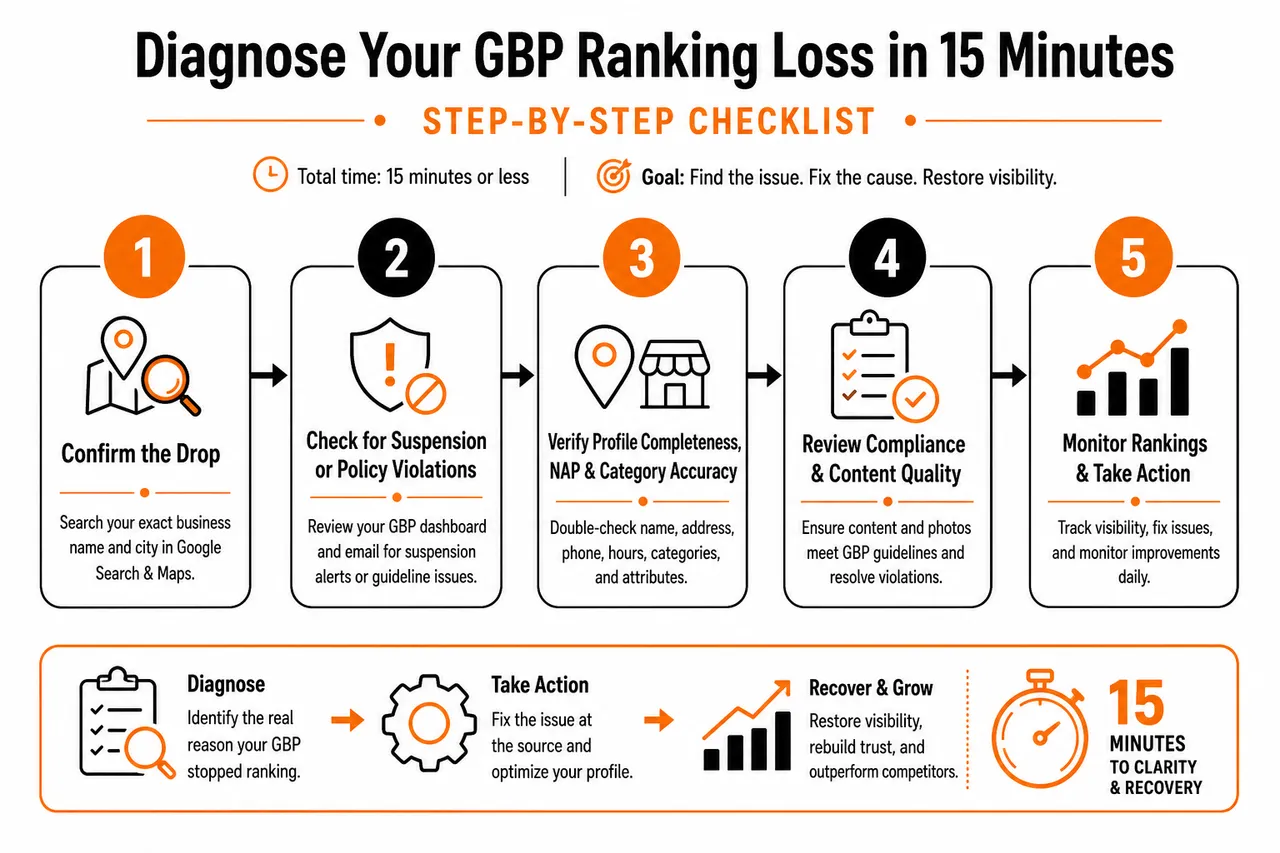 Why Your Google Business Profile Stopped Ranking (And How to Diagnose It in 15 Minutes)