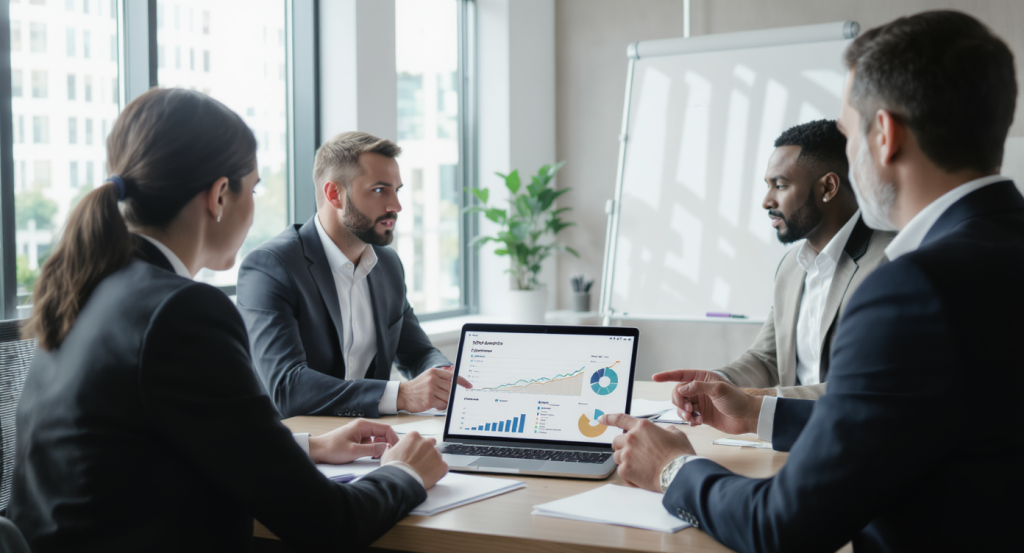 SEO expert analyzing website performance metrics and trends