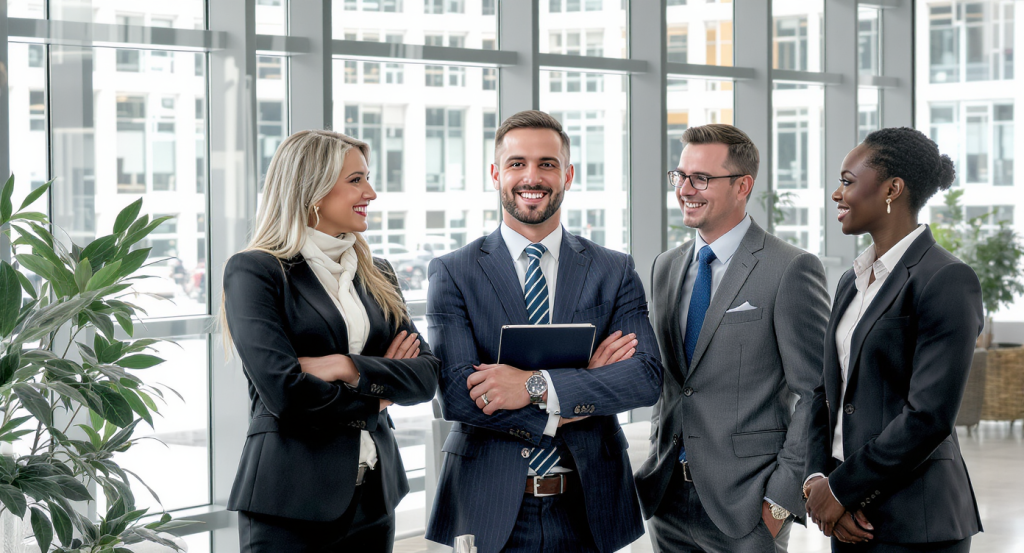 Business professionals analyzing video SEO strategies for increased visibility